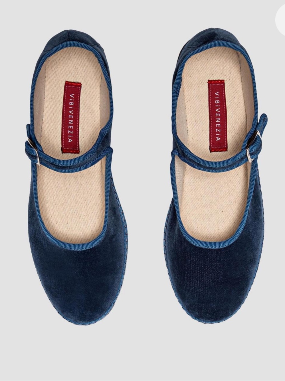 Vibi Venezia Delfina Blue Velvet Mary Janes
